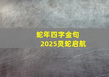 蛇年四字金句 2025灵蛇启航